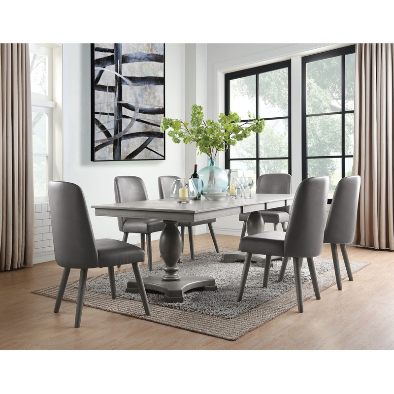 Waylon – 7 Pieces Dining Room Set – Gray / Oak