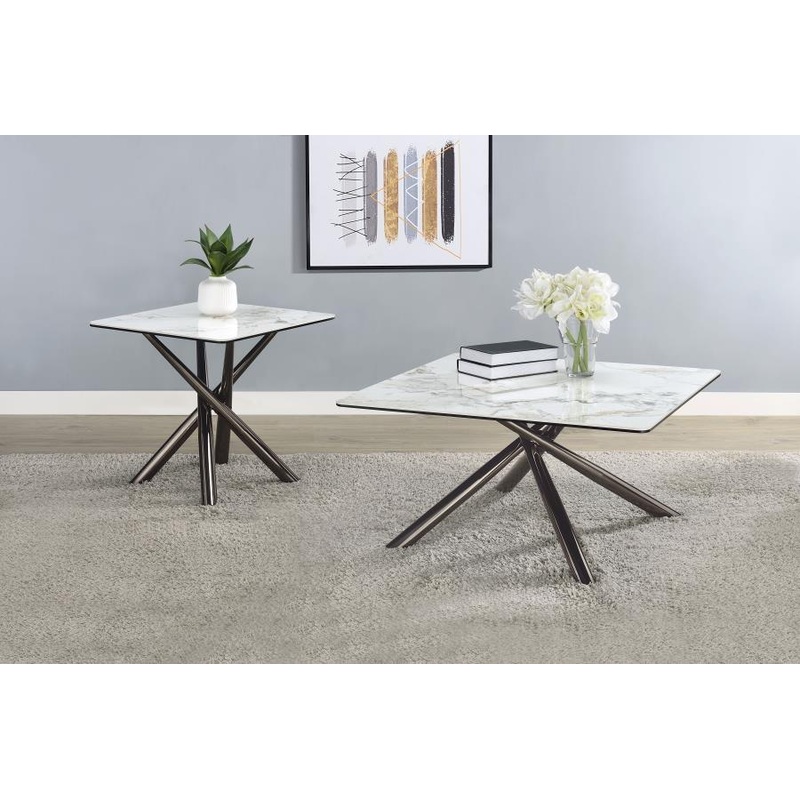 Carvell – Coffee Table Set|White|3 Pc. Coffee Table, 2 End Tables|2 Pc. Coffee Table, End Table