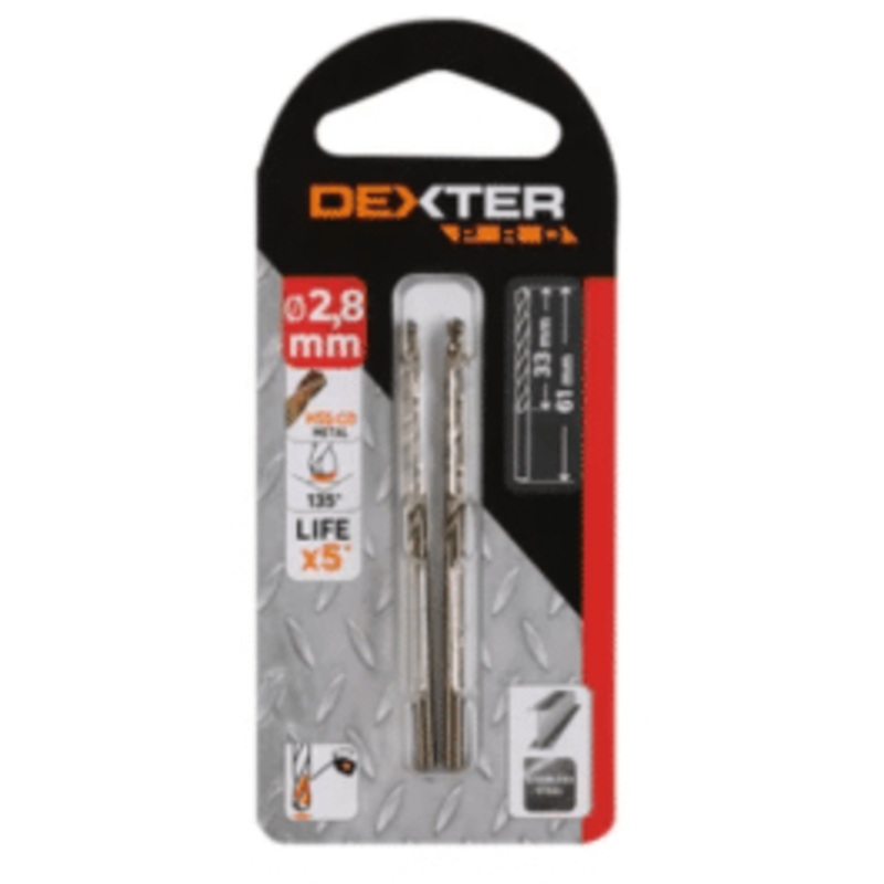 DEXTER PRO METAL DRILL BIT DIAM 2.8MM.