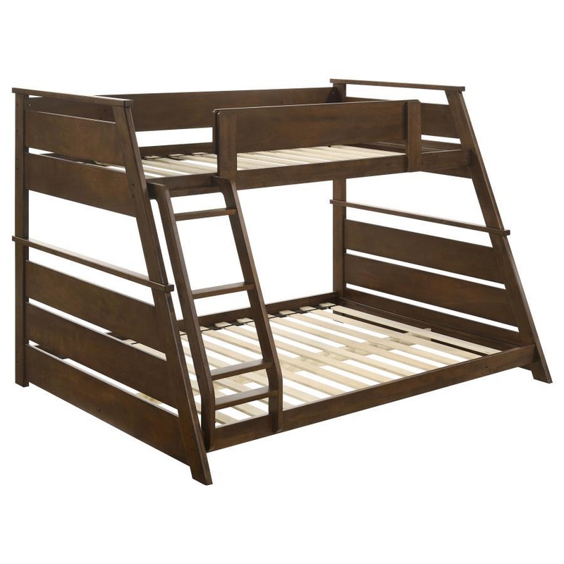 Holden – Wood Veneer Bunk Bed|White|Dark Brown|Twin over Full