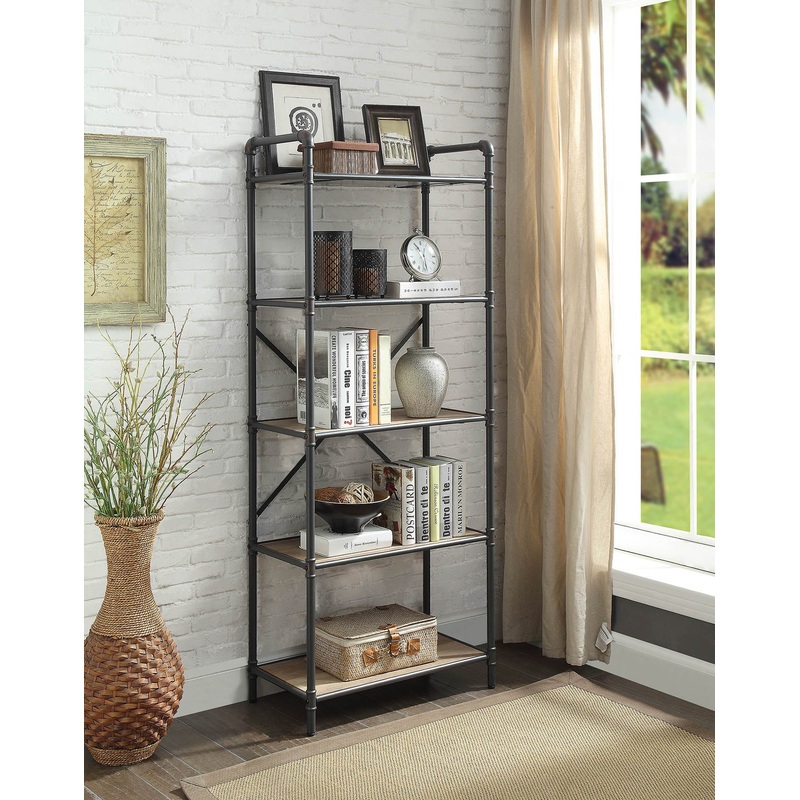 Itzel – Bookshelf – Antique Oak / Sandy Gray