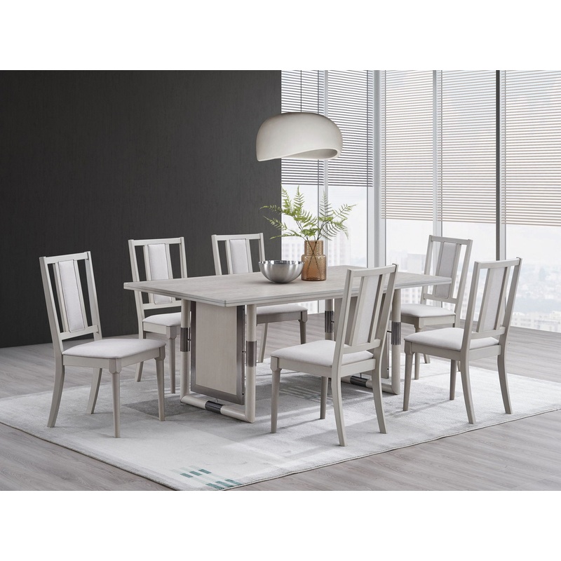 Marta – 7 Pieces Dining Room Set – Natural