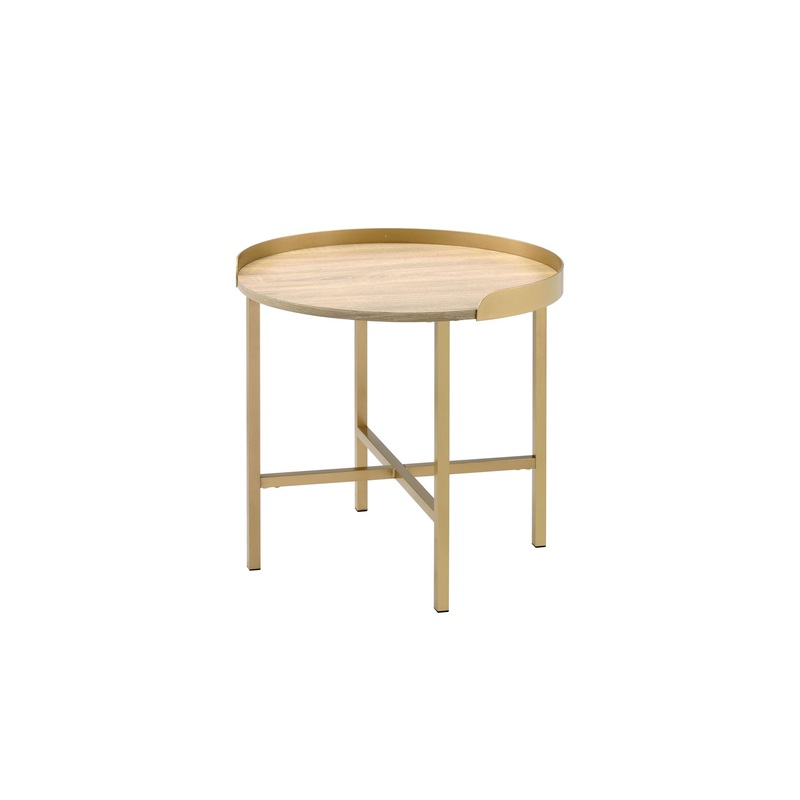 Mithea – End Table – Oak / Gold