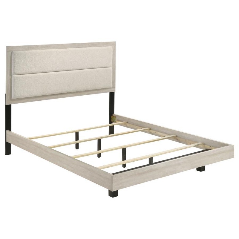 Trenton – Wood Panel Bed|Beige|Full|King|Twin|Queen