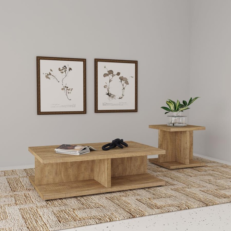 Cortona – Coffee Table Set|Light Brown|3 Pc. Coffee Table, 2 End Tables|2 Pc. Coffee Table, End Table