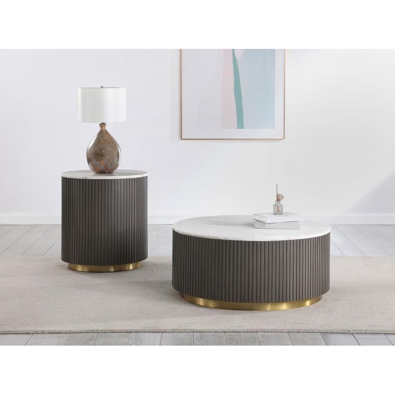 Jason – Round Marble Coffee Table Set