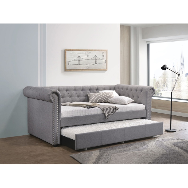 Justice – Twin Daybed With Trundle – Smoke Gray