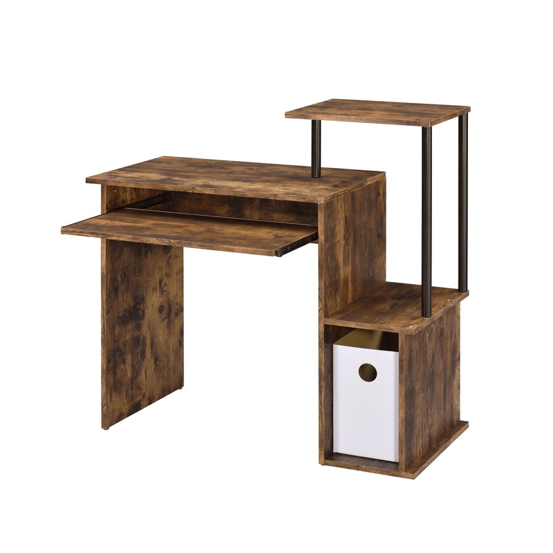 Lyphre – Computer Desk – Weathered Oak / Black