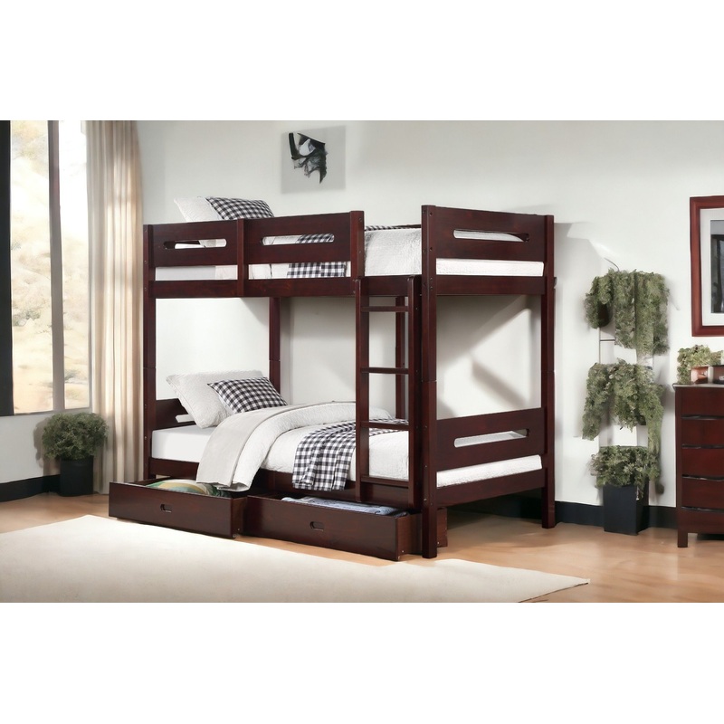 Nissa – Twin Twin Bunk Bed – Espresso