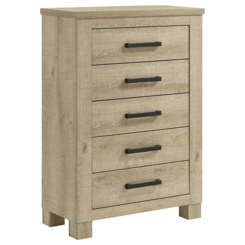 Oakglen – 5-Drawer Bedroom Chest Of Drawers – Weathered Oak