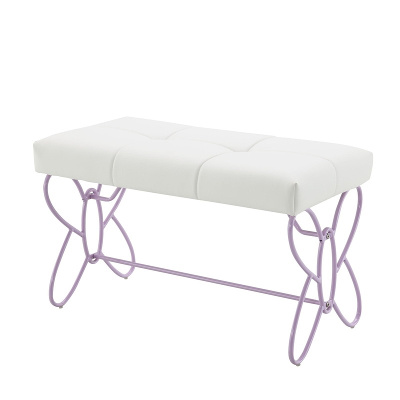Priya II – Synthetic Leather Purple Bench – Purple / White