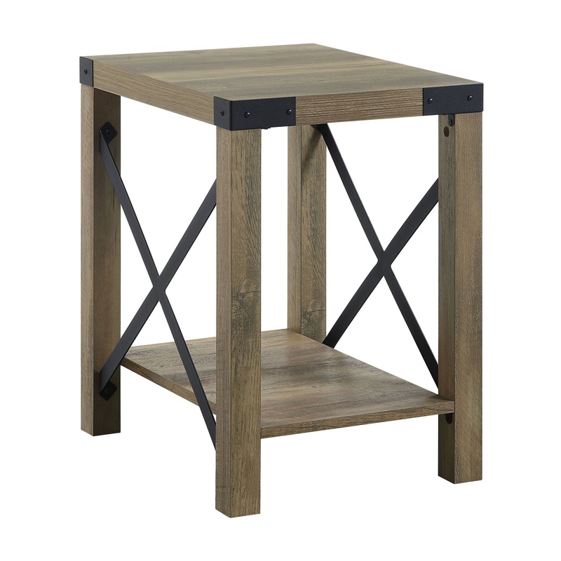 Abiram – Rustic End Table – Oak