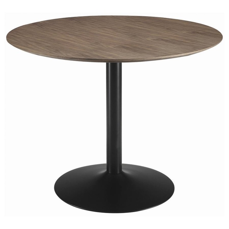 Cora – Round Wood Top Dining Table – Brown Walnut