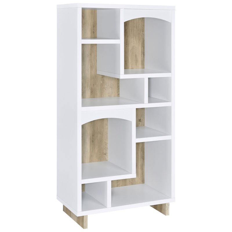 Dalton – 6-Shelf Bookcase – White And Distressed Pine