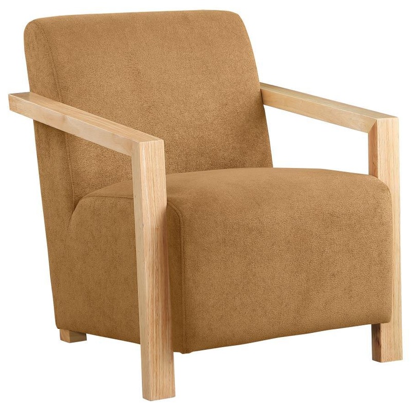Diego – Upholstered Accent Arm Chair With Wood Arms