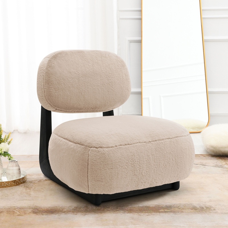 Duffie – Upholstered Armless Accent Chair – Camel