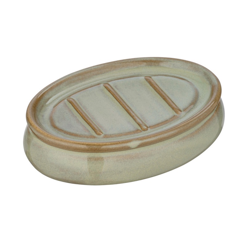 GREEN SIRMIONE CERAMIC SOAP DISH