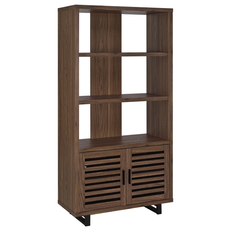 Maddox – 3-Shelf Cabinet Bookcase – Walnut