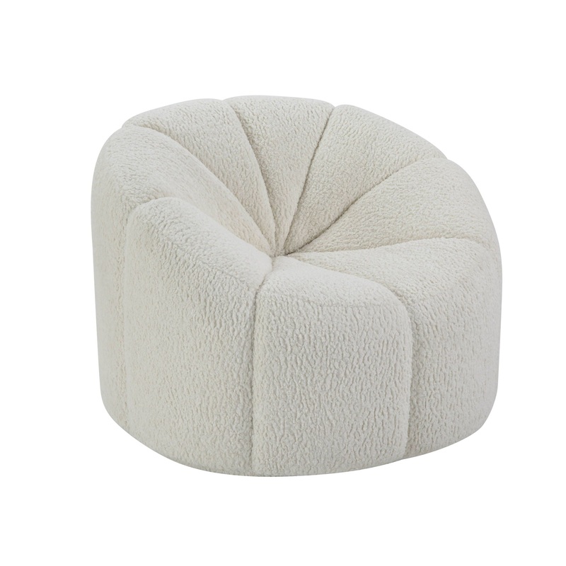 Osmash – Teddy Sherpa Chair With Swivel – White