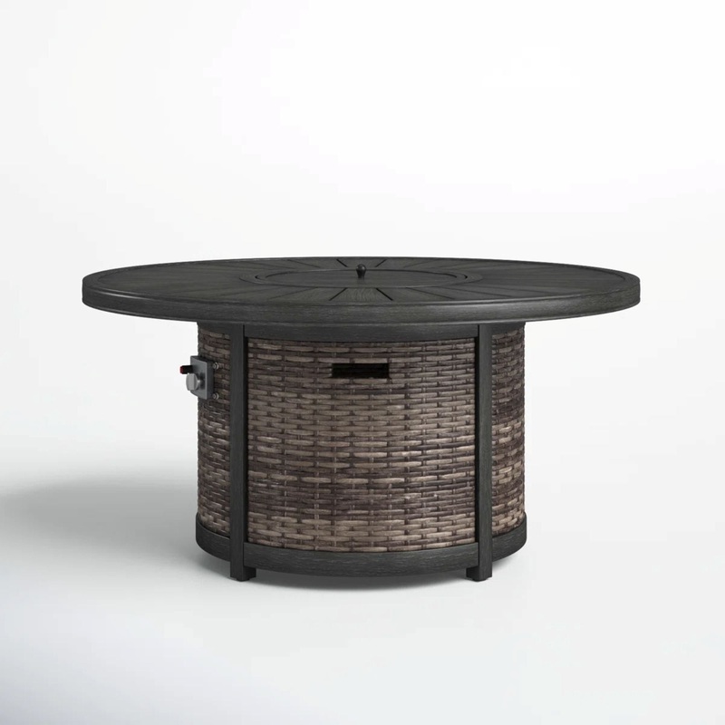 Propane Outdoor Fire Pit Table – Brown