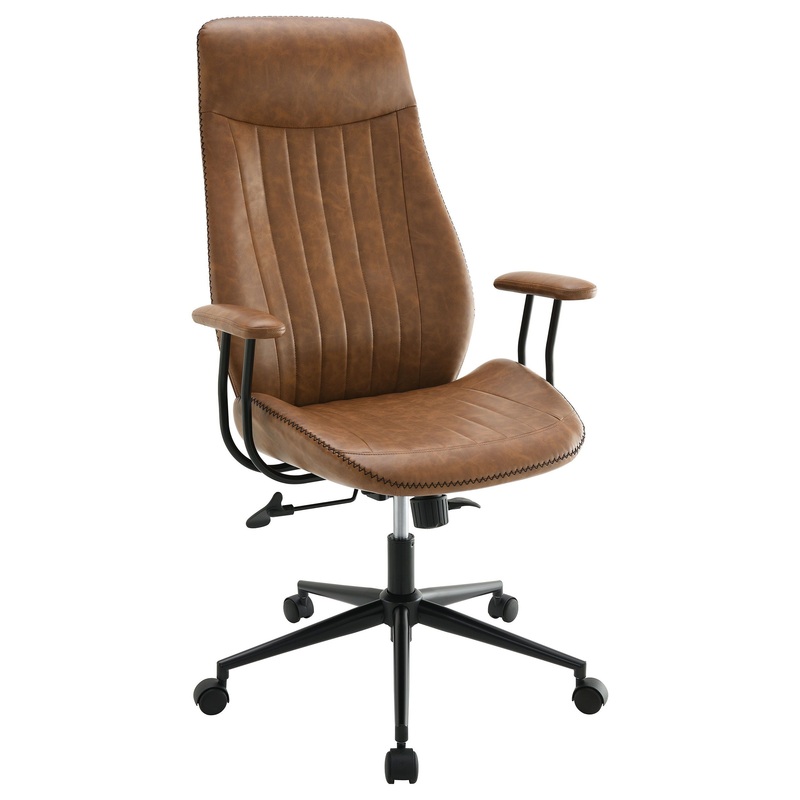 Ranger – Upholstered Adjustable Home Office Desk Chair – Brown