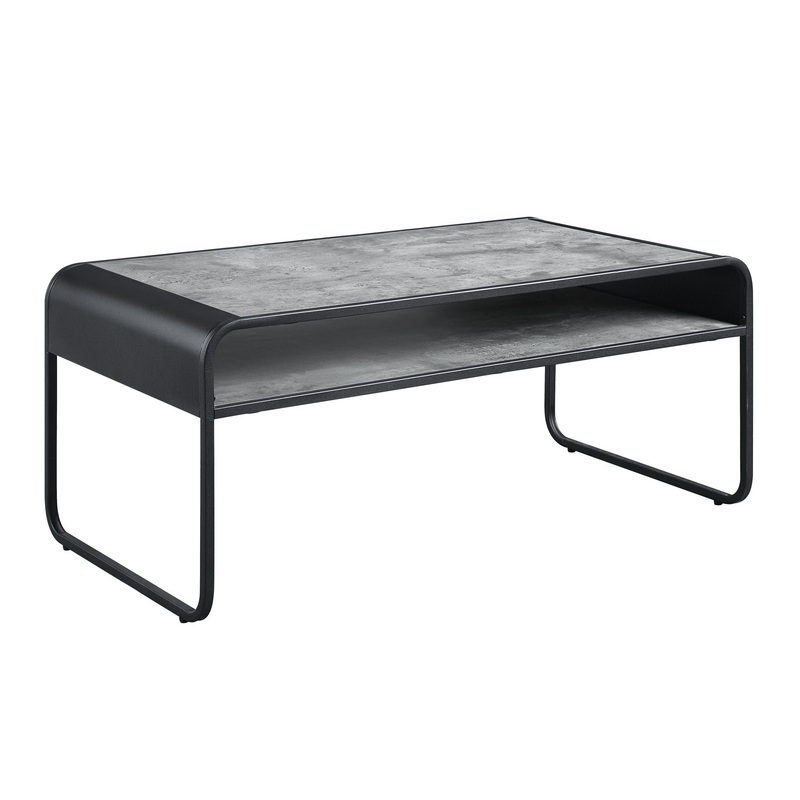 Raziela – Concrete Coffee Table – Black / Gray