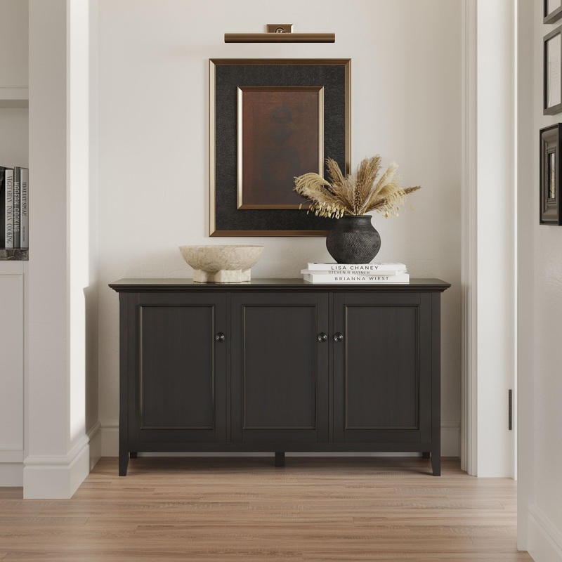 Amherst – Wide 3 Door Storage Cabinet – Hickory Brown