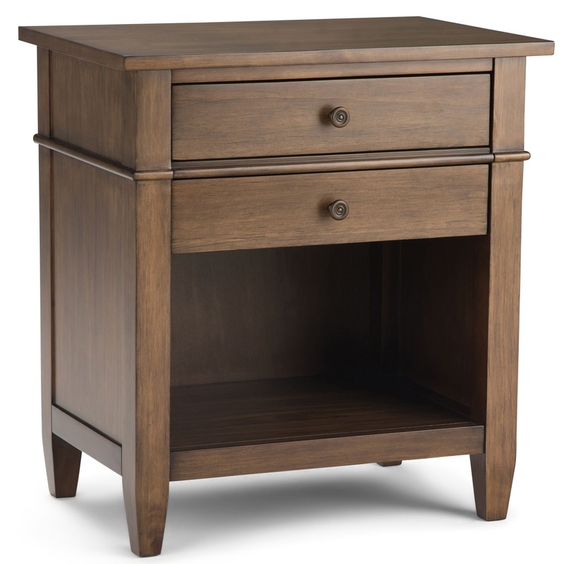 Carlton – Bedside Table – Rustic Natural Aged Brown