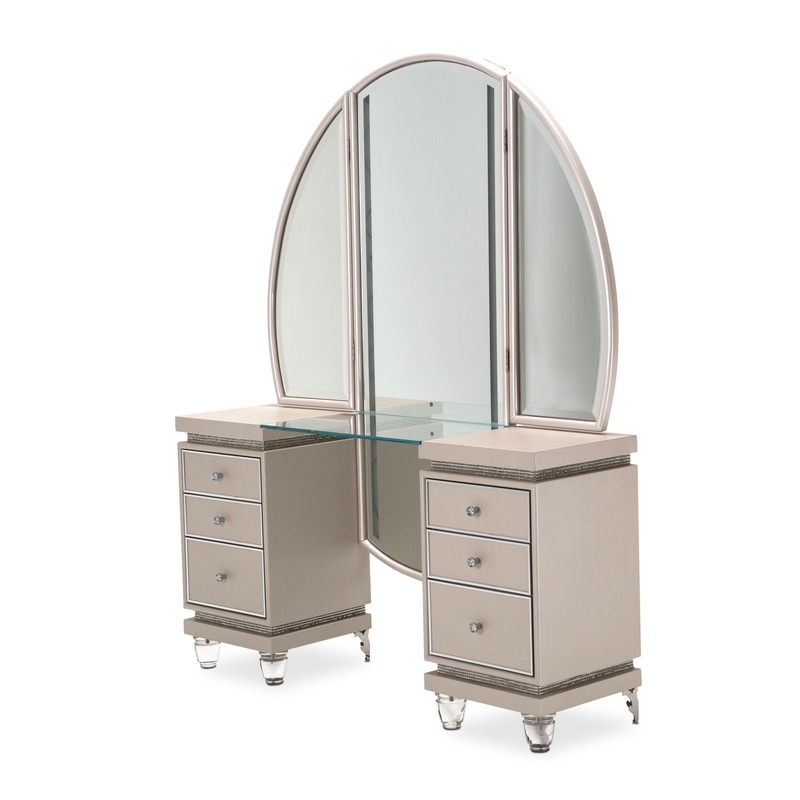 Glimmering Heights – Upholstered Vanity – Ivory