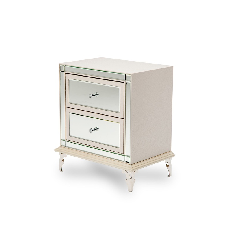 Hollywood Loft – Upholstered Nightstand – Frost