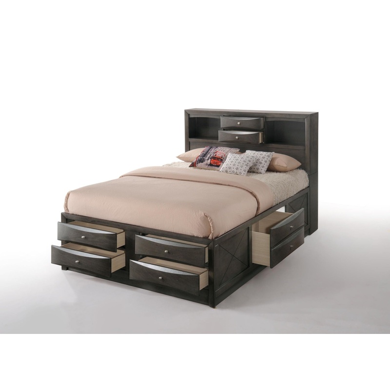 Ireland – Bed With Storage|Dark Gray|Queen|King