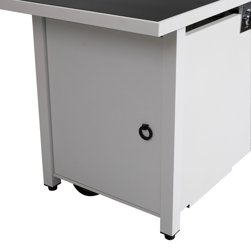 Outdoor Fire Pit Table With Lid – White / Black