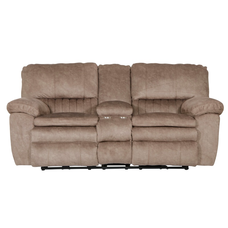 Reyes – Lay Flat Reclining Console Loveseat With Storage & Cupholders