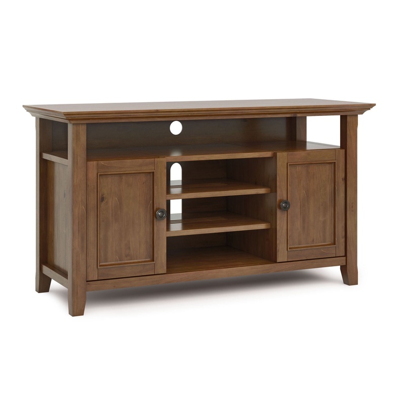 Amherst – TV Media Stand – Medium Saddle Brown