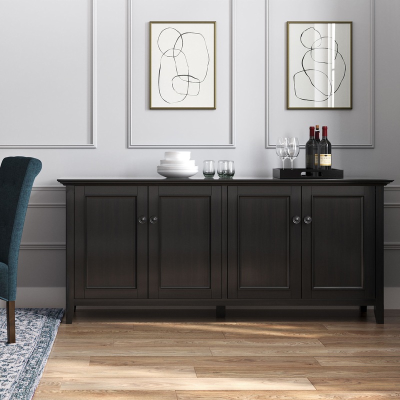 Amherst – Wide 4 Door Storage Cabinet – Hickory Brown