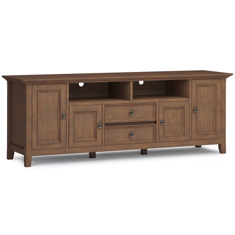 Amherst – Wide TV Media Stand – Rustic Natural Aged Brown