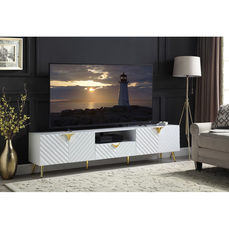 Gaines – High Gloss TV Stand – White