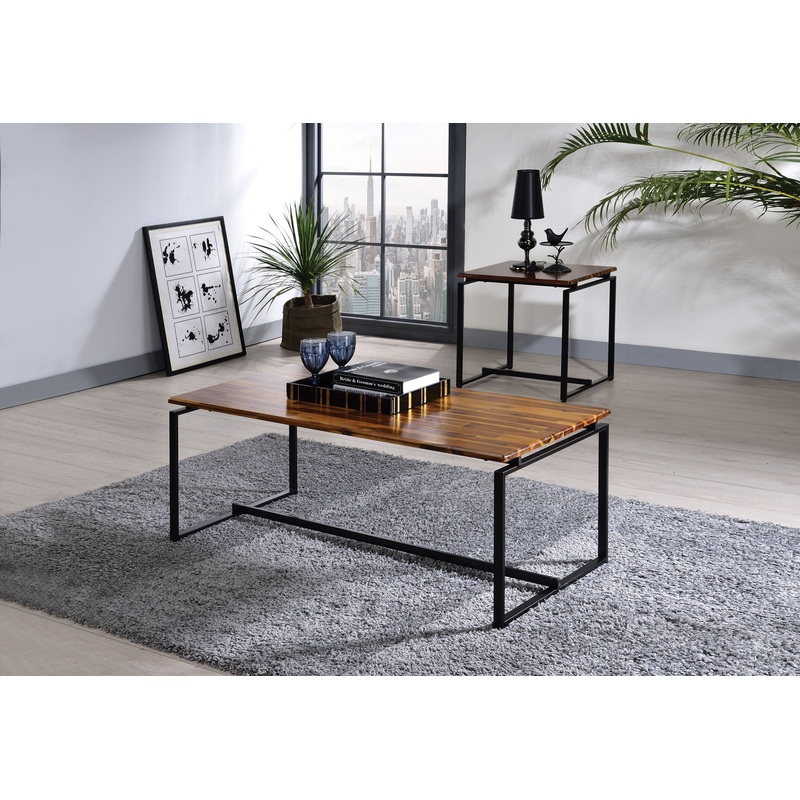 Jurgen – 3 Pieces Pack Coffee & End Set – Oak / Black