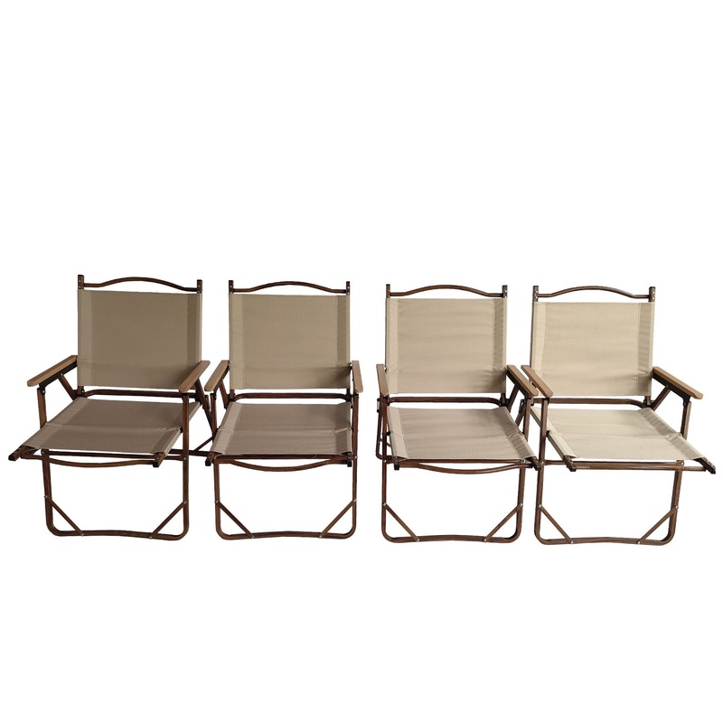Comfy – Foldable And Portable Chair With Armrests, Indoor And Outdoor Universal (Set of 4) – Brown
