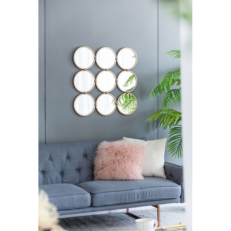 Contemporary Decorative Mirror With Mininalist Style For Bedroom, Liveroom & Entryway – Champagne