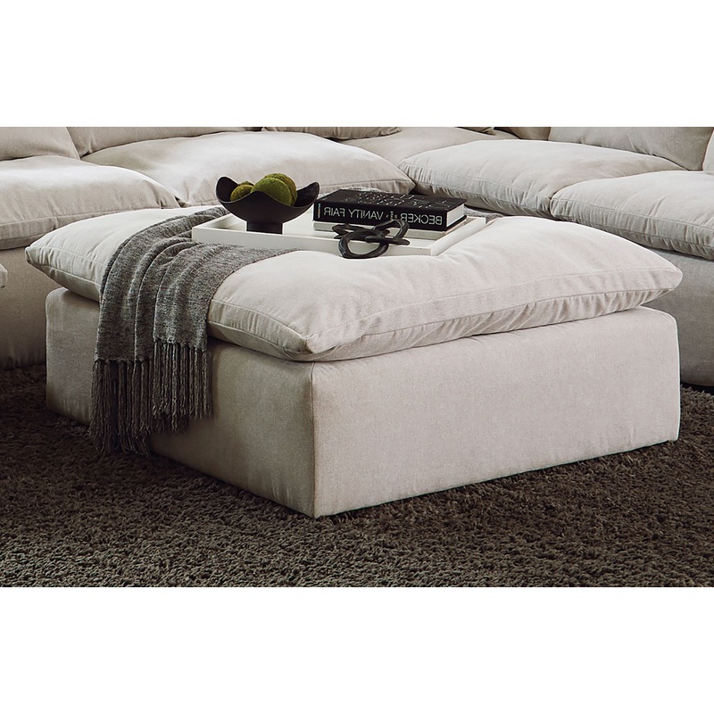 Harper – Cocktail Ottoman|Oyster|42″W x 42″D x 21″H|51″W x 51″D x 18″H