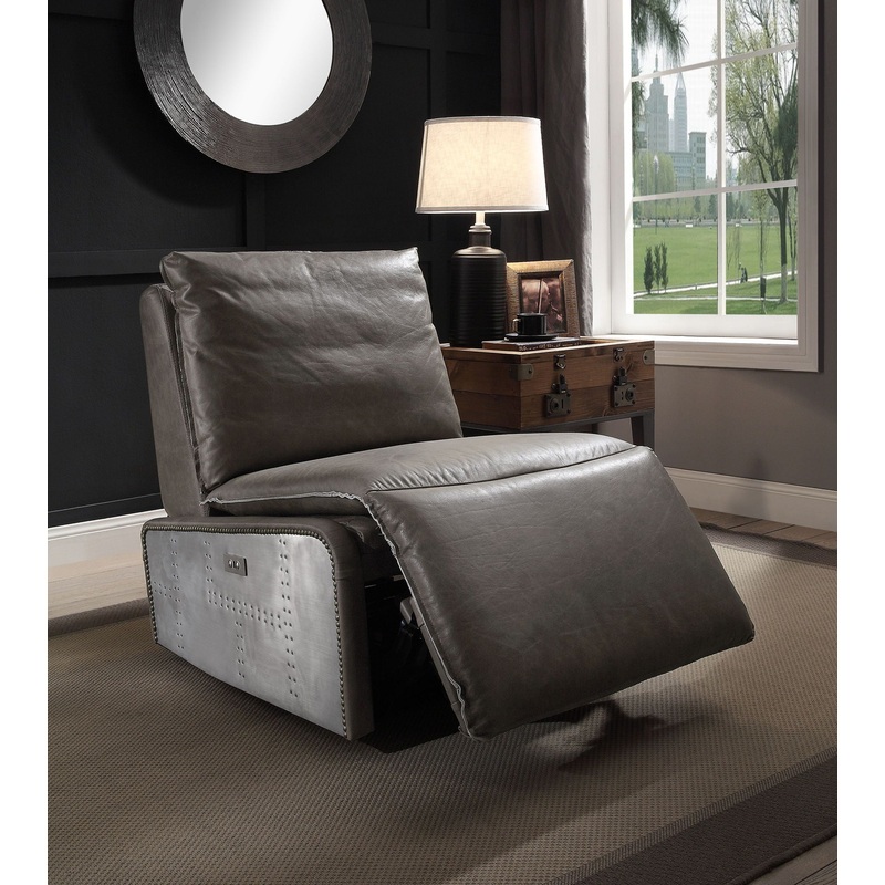 Metier – Power Motion Recliner – Gray / Aluminum