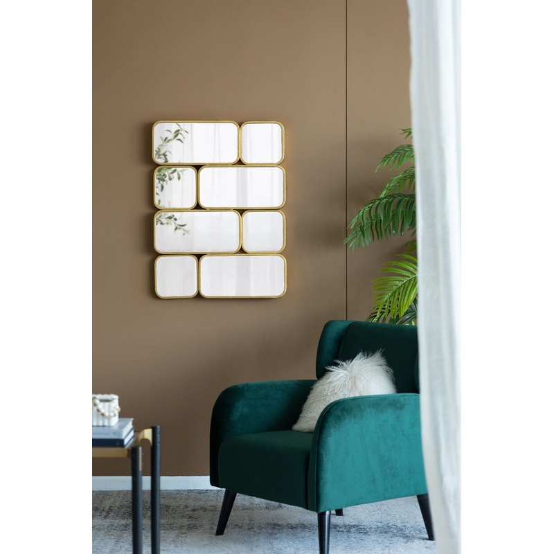 Mirror With en Metal Framed Decorative Rectangle Mirror For Bedroom Dressing Room, Hallway Or Living Spac – Gold