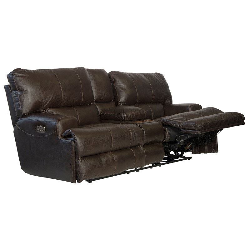 Wembley – Power Headrest With Lumbar Lay Flat Reclining Console Loveseat