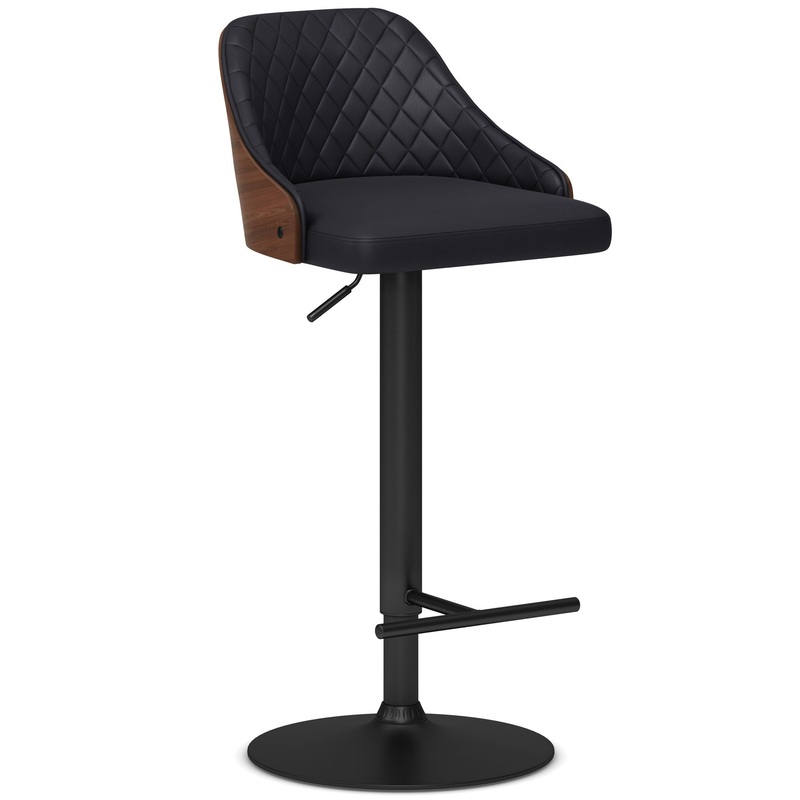 Edwin – Adjustable Swivel Bar Stool – Black