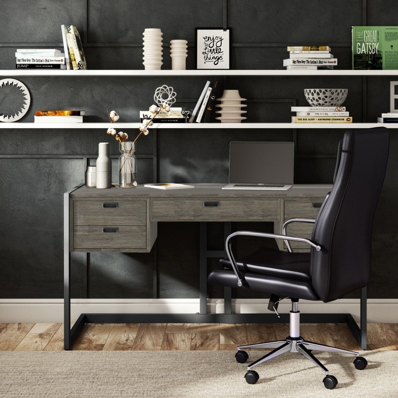 Hampden – Desk – Weathered Gray