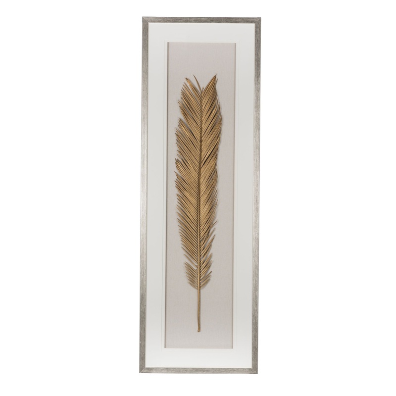 Leaf Framed Wall Art, Wall Decor For Living Room Dining Room Office Bedroom – Gold