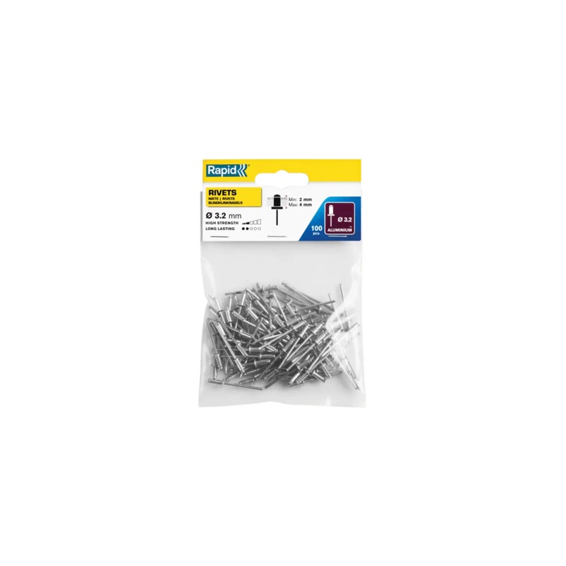 3.2 X 8MM ALUMINUM RIVETS IN BAG OF