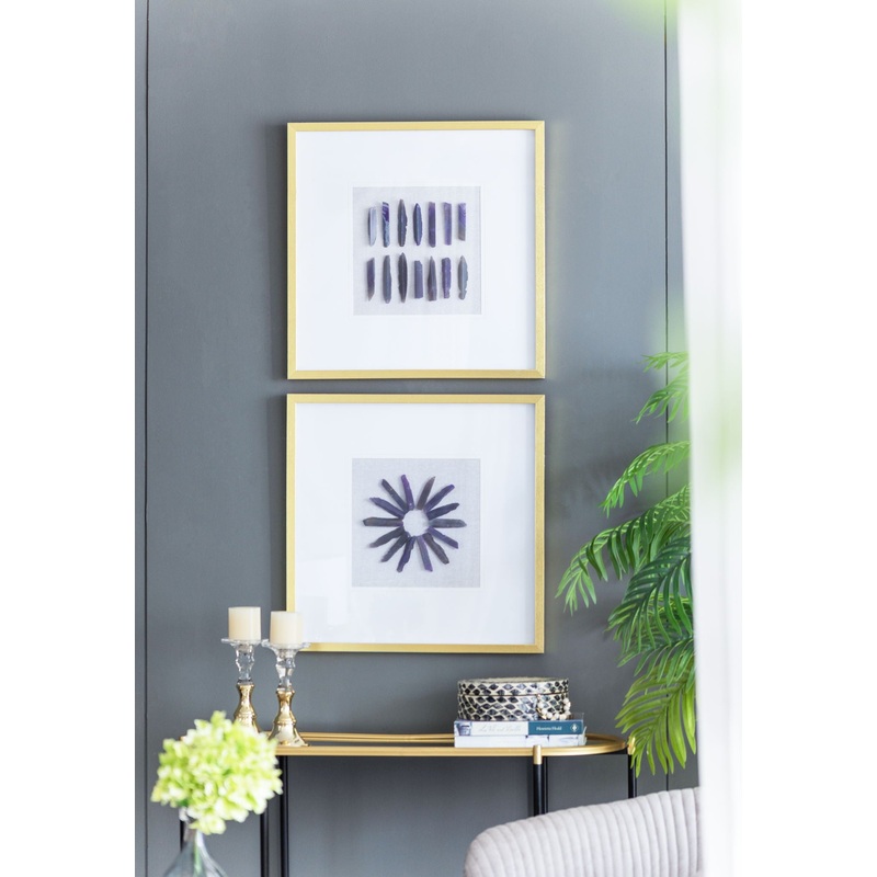 Grace Purple Agate Shadow Boxes Wall Art (Set of 2) – Multicolor