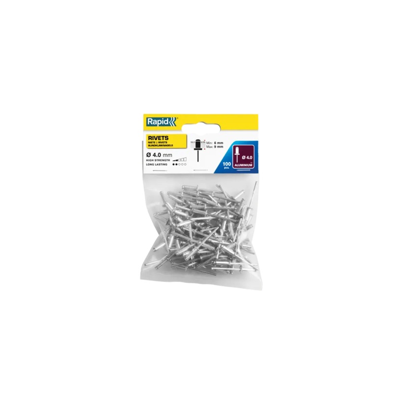 RIVETS 4 X 12MM ALUMINUM IN BAG OF1